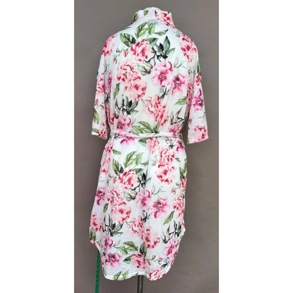 Show Me your MUMU Brie Pink Floral Short Robe  Garden of Blooms One Size Cottage